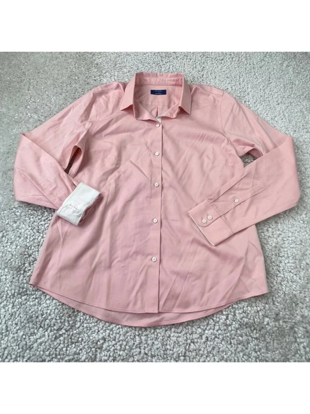 UnTuckit Coral Toscano Button Up Long Sleeve Shirt Pink Ora Women 6 - Picture 2 of 7